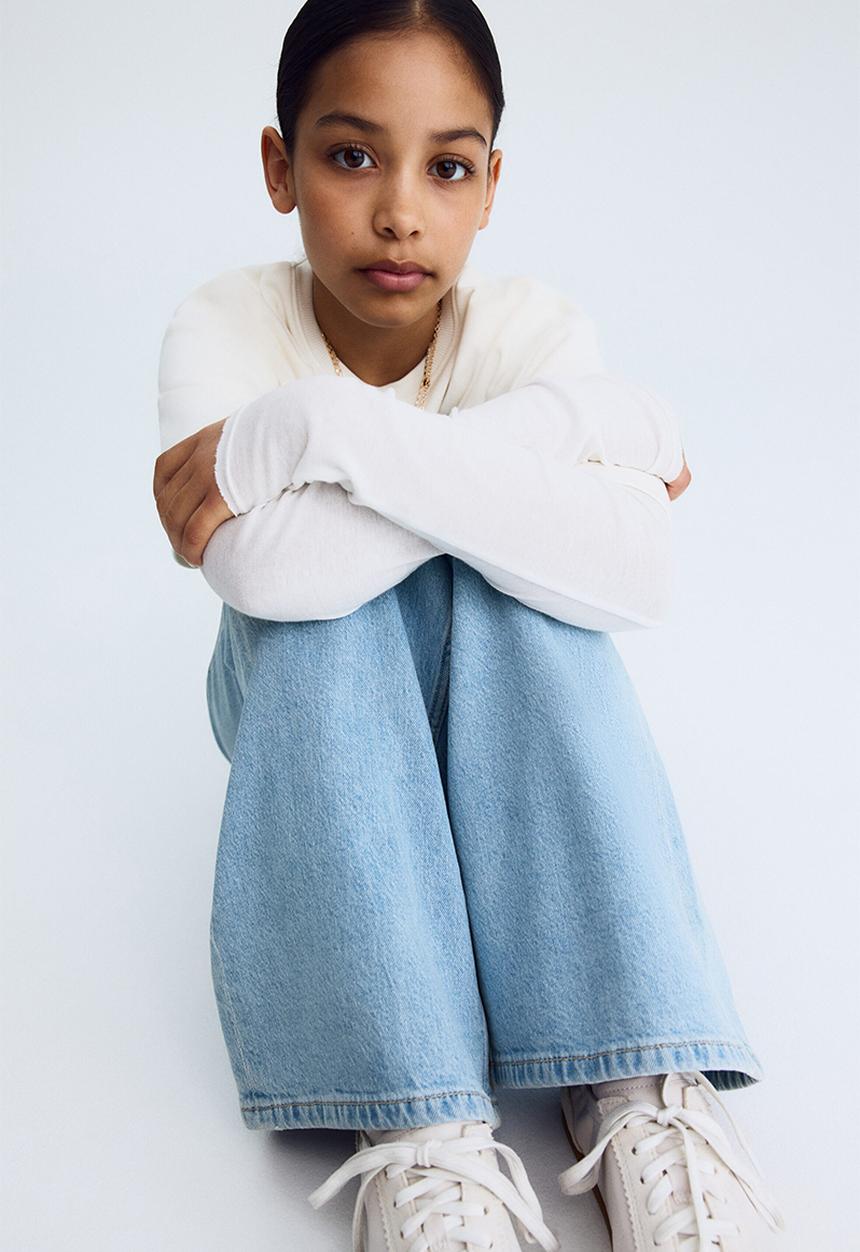 H&M - Wide leg jeans - light denim blue