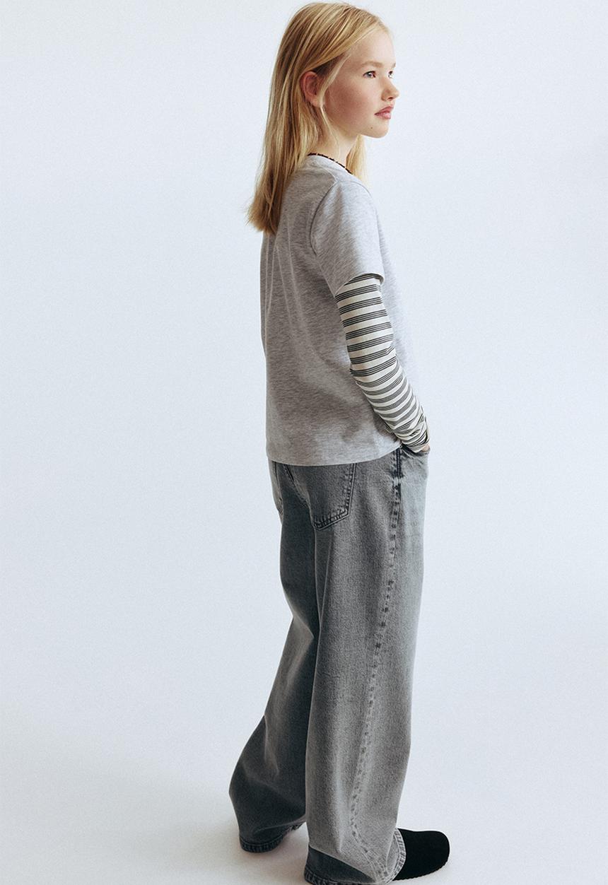 H&M - Wide leg jeans - light denim grey