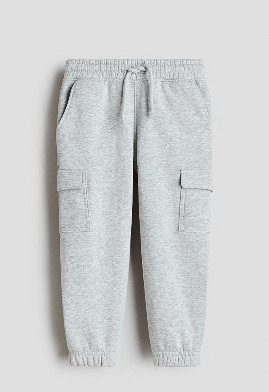 H&M - Brushed-inside cargo joggers - light grey marl