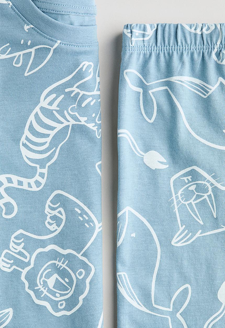 H&M - Patterned jersey pyjamas - blue/animals