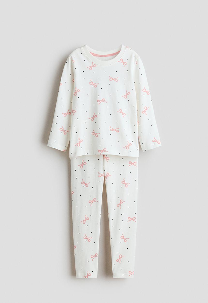 H&M - Printed cotton pyjamas - white/bows