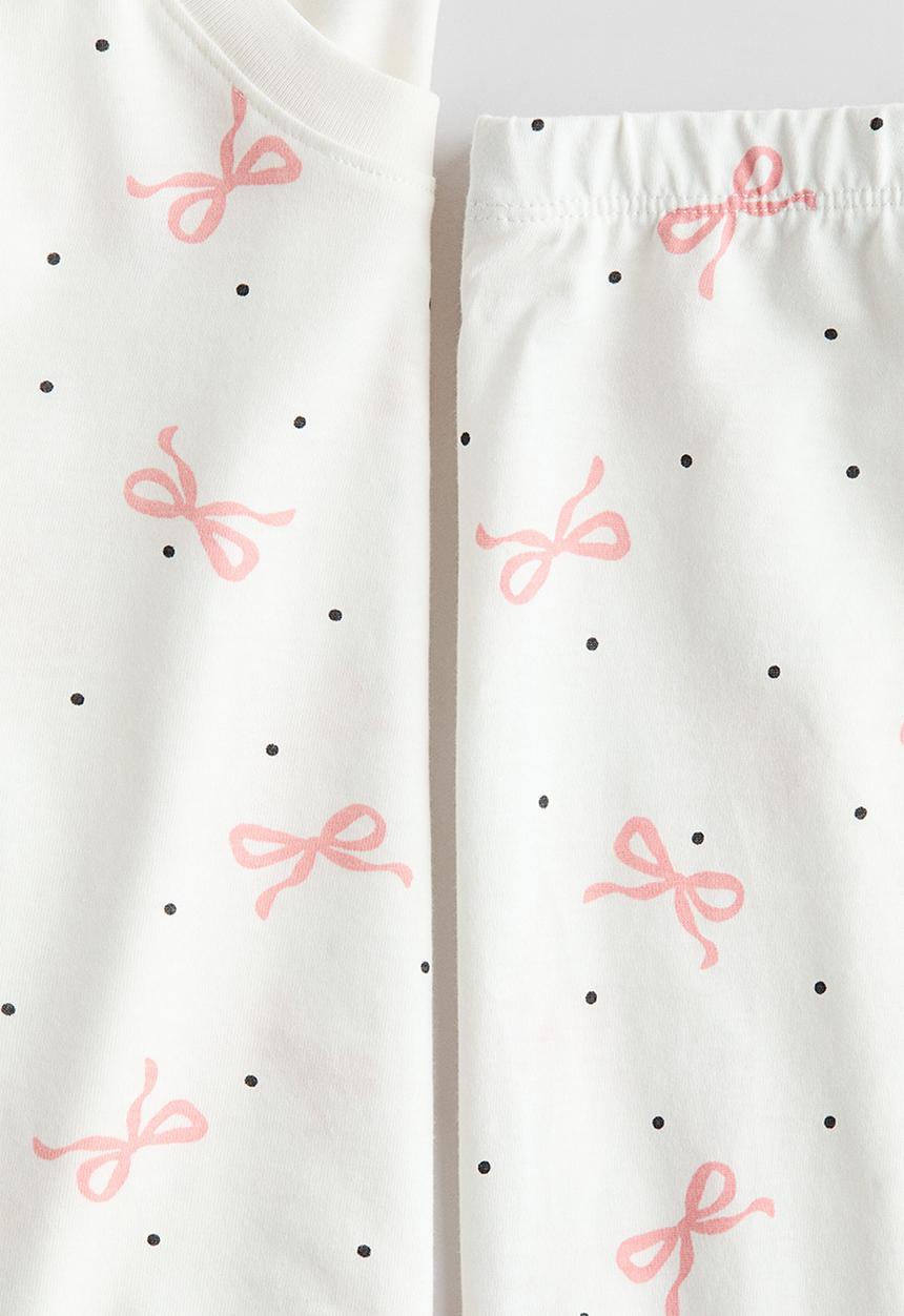 H&M - Printed cotton pyjamas - white/bows
