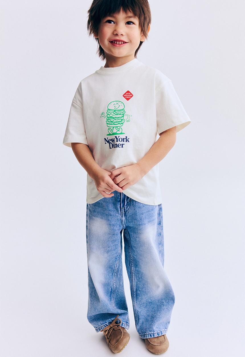 H&M - Printed T-shirt - white/new york diner