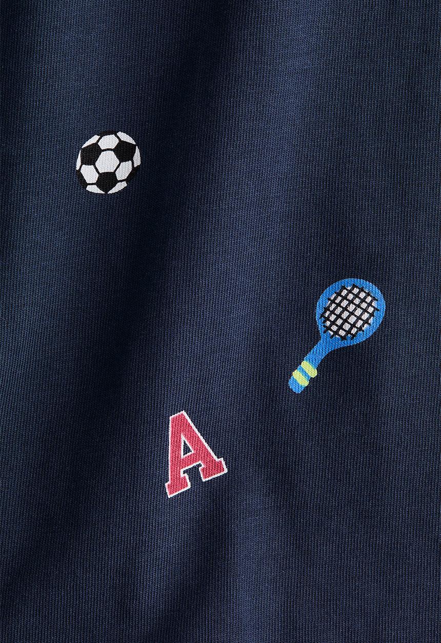 H&M - Printed T-shirt - navy blue/sports