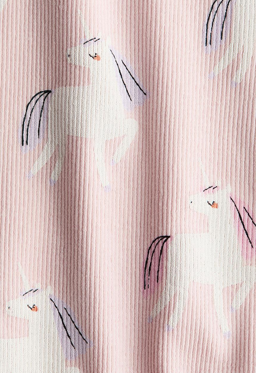 H&M - Flared leggings - light pink/unicorns