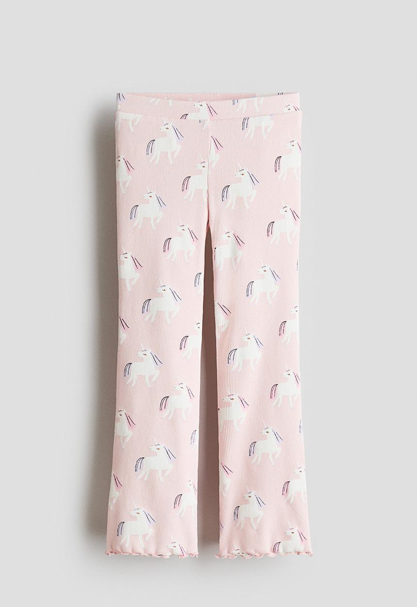H&M - Flared leggings - light pink/unicorns