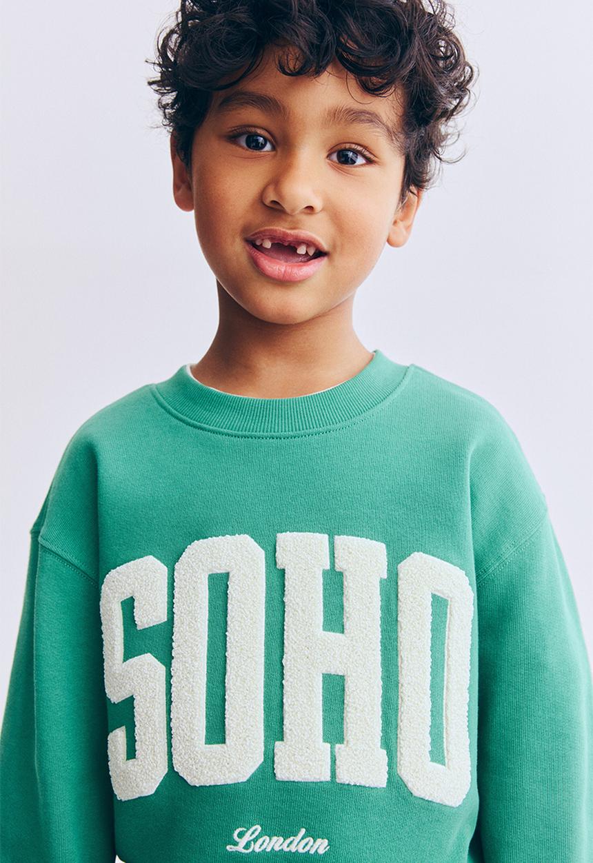 H&M - Printed crew-neck sweatshirt - green/soho