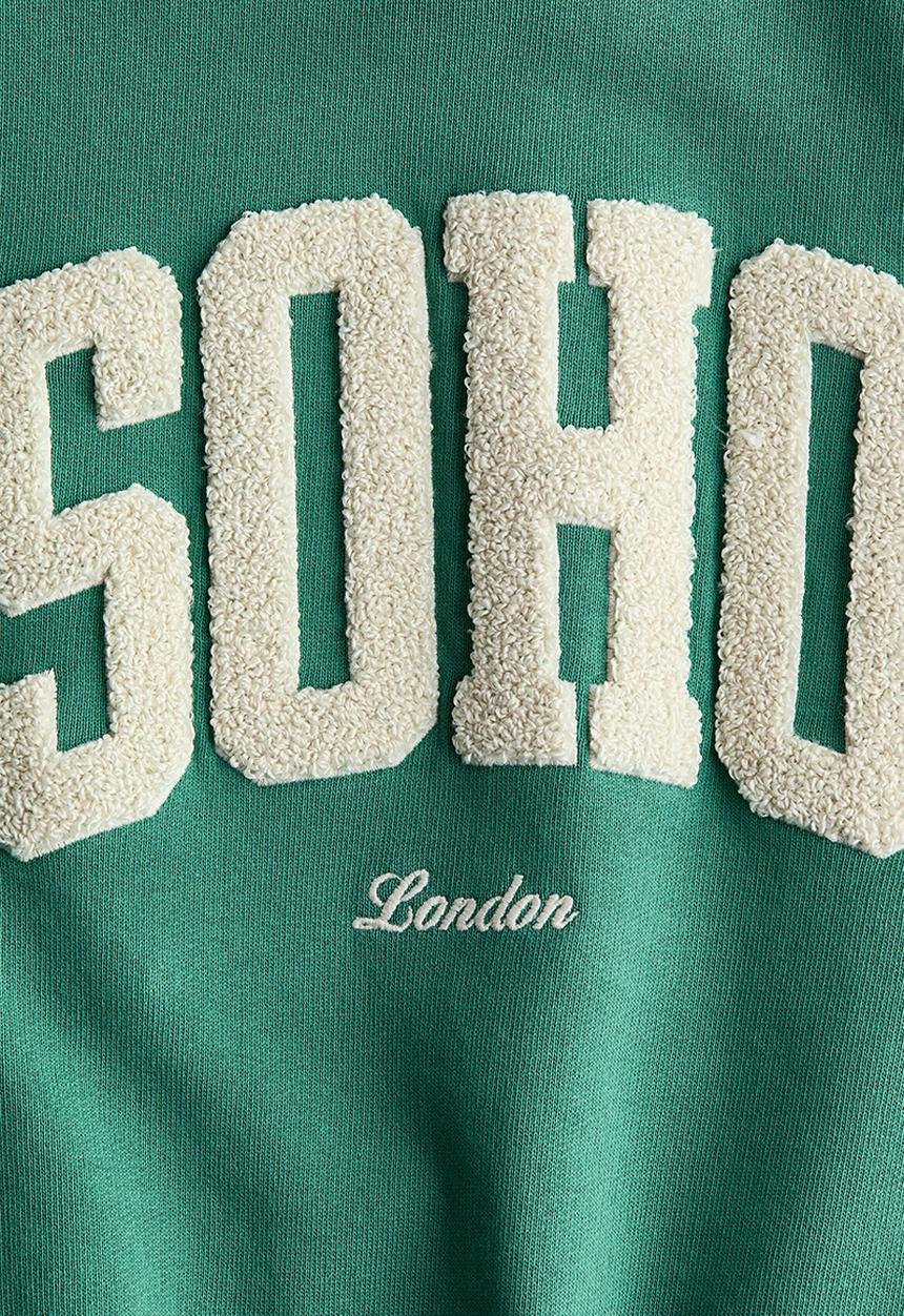 H&M - Printed crew-neck sweatshirt - green/soho