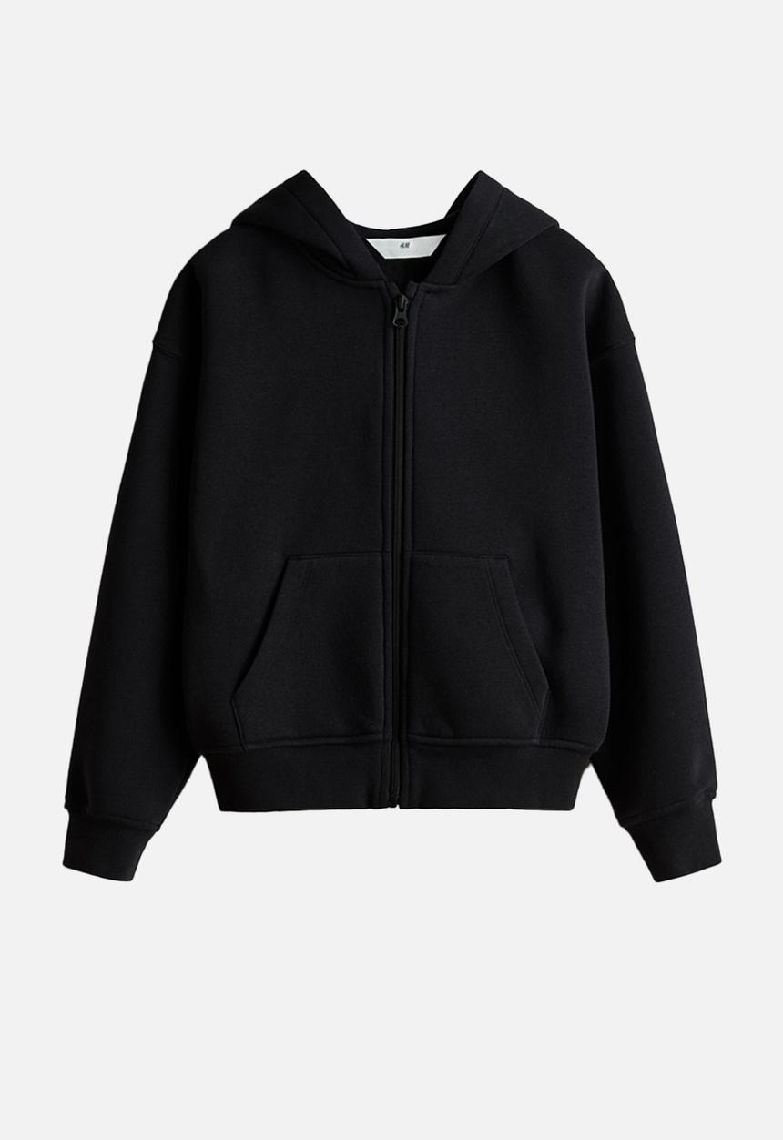 H&M - Zip-through hoodie - black