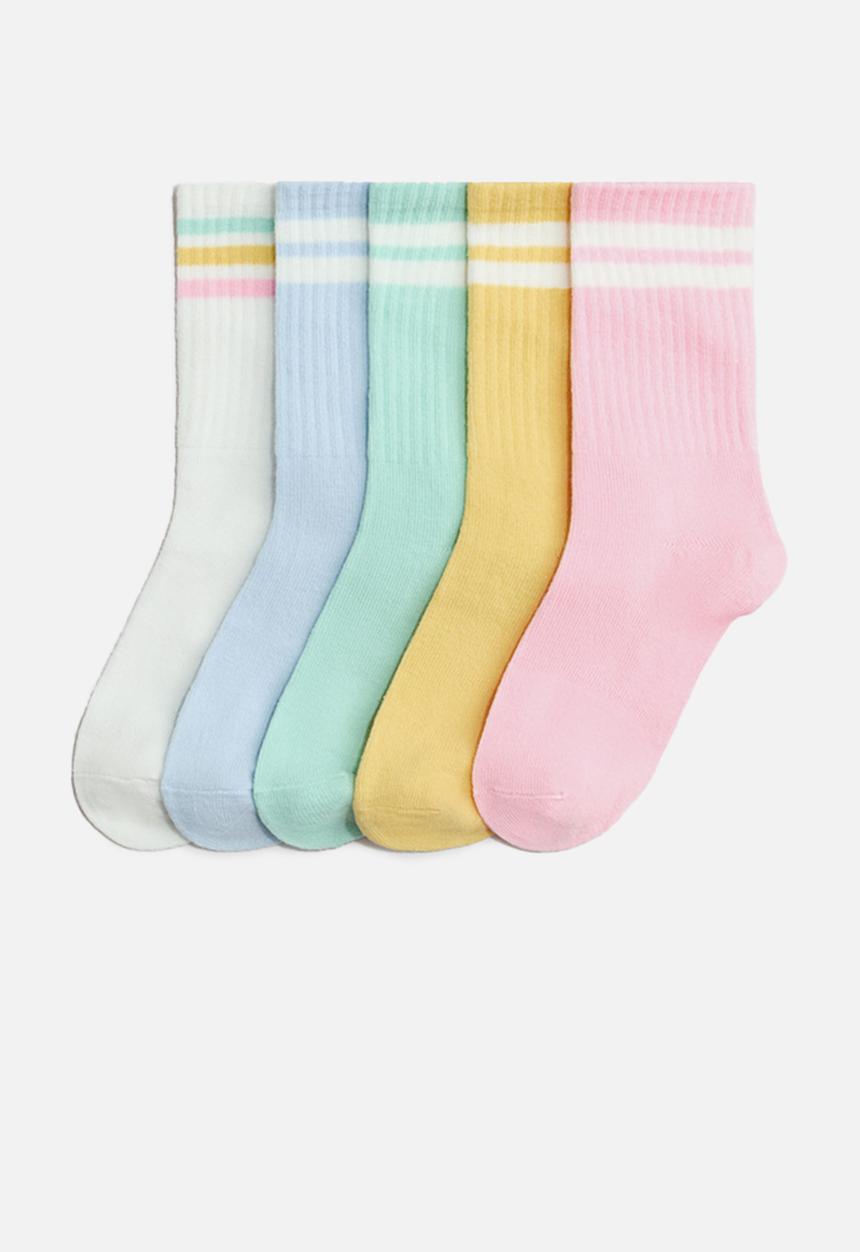 H&M - 5-Pack socks - pink/mint green
