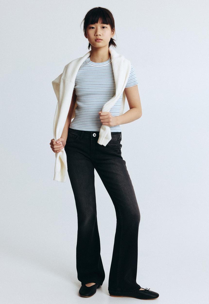 H&M - Flared leg low jeans - denim black
