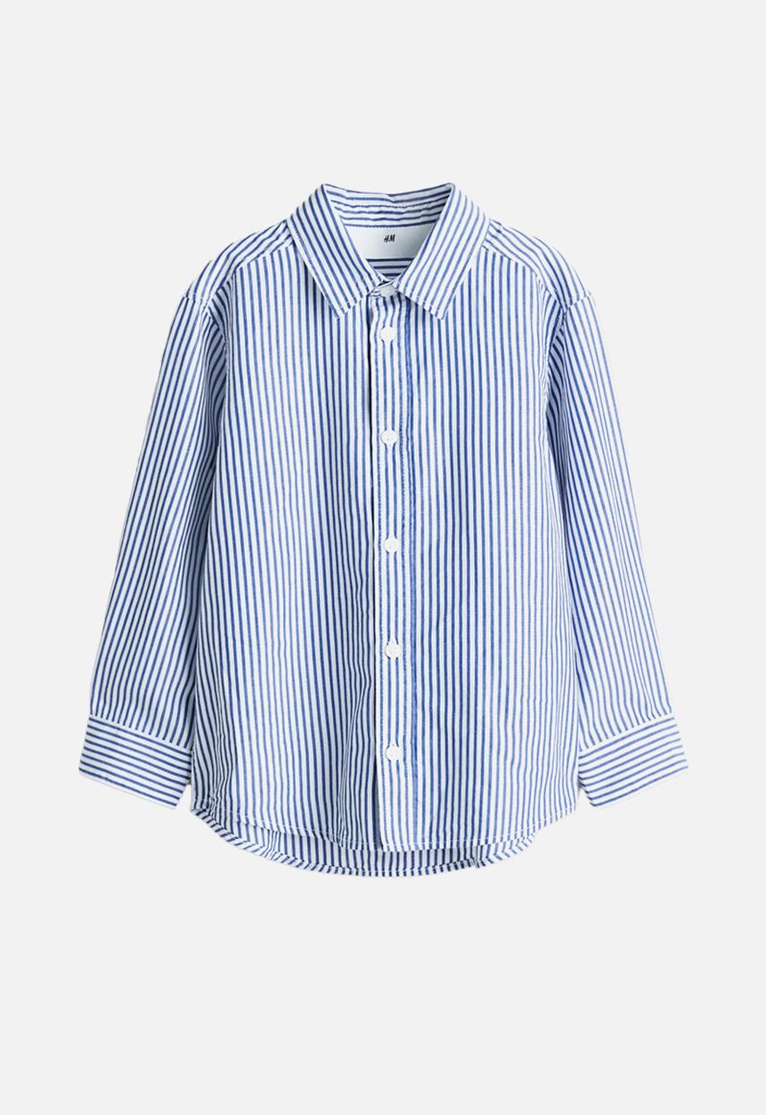 H&M - Cotton shirt - blue/white striped