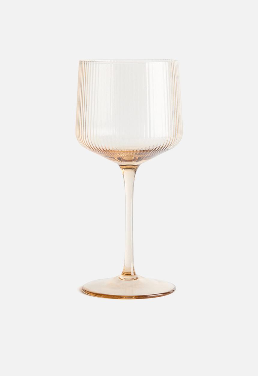 H&M - Fluted wine glass - beige