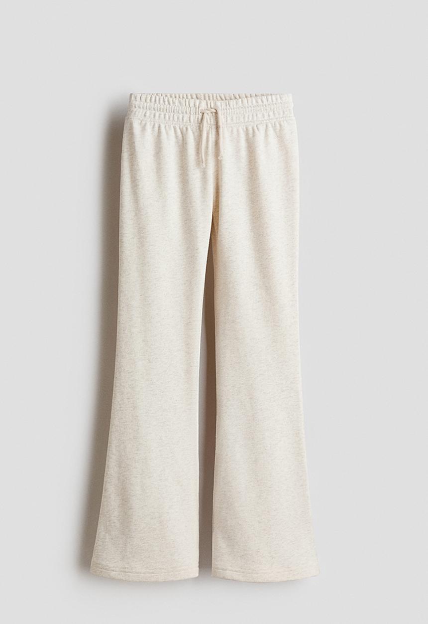 H&M - Flared joggers - light beige marl