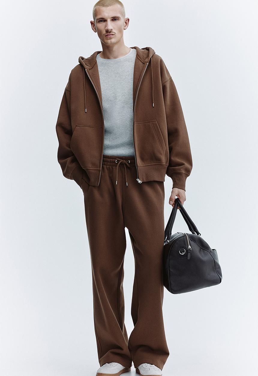 H&M - Oversized fit zip-through hoodie - brown