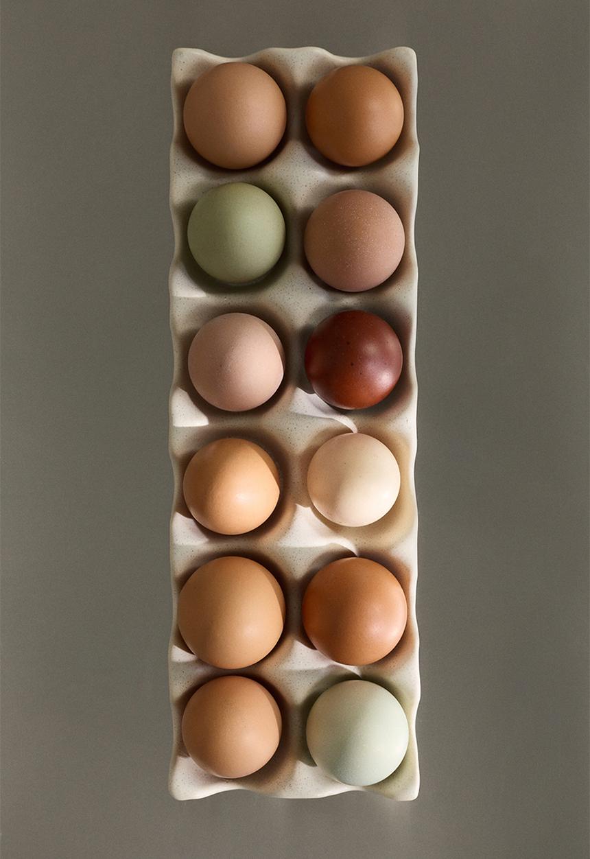 H&M - Reactive-glaze egg tray - light beige