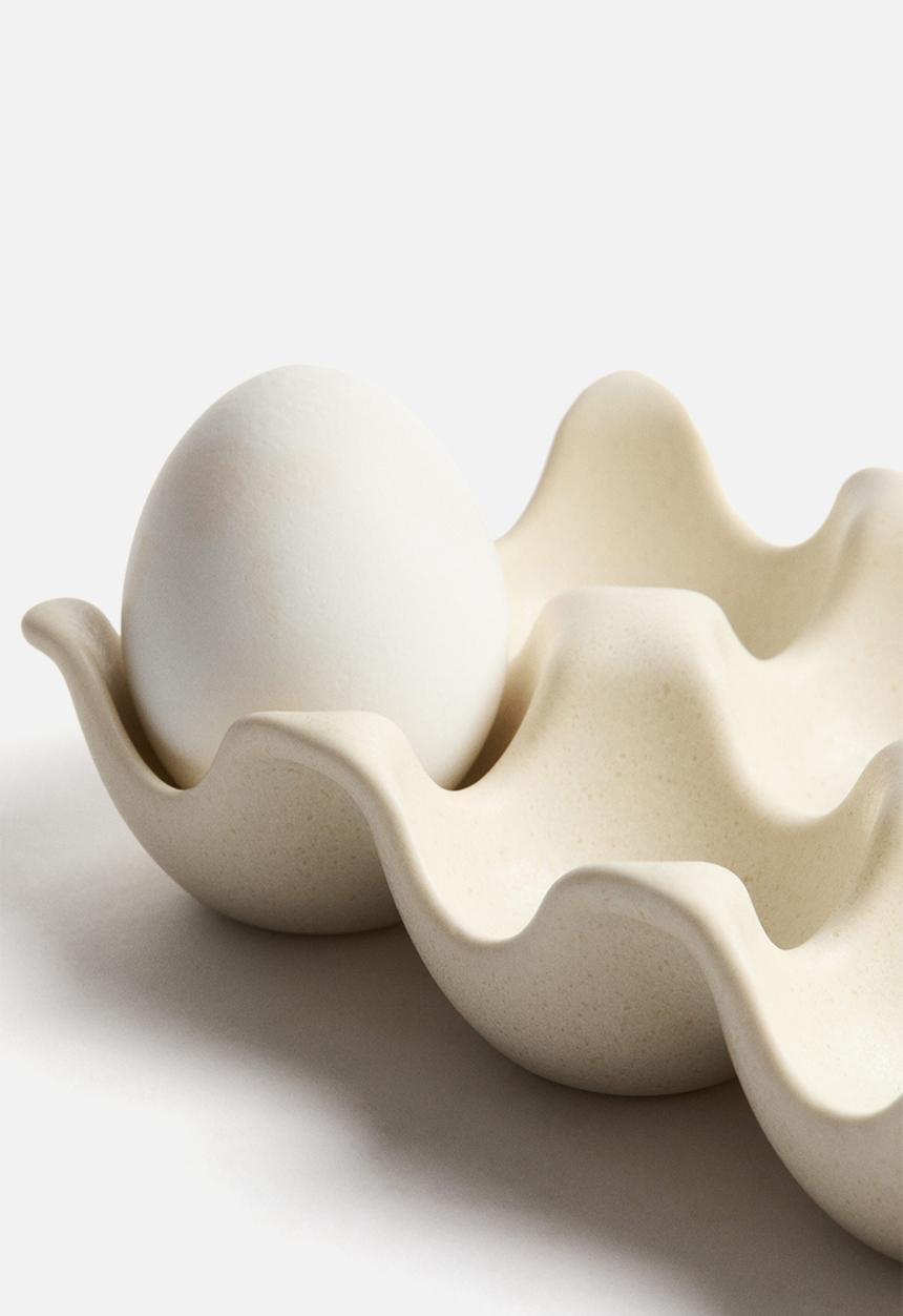 H&M - Reactive-glaze egg tray - light beige