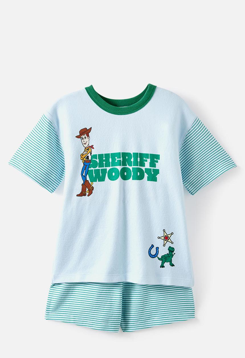 Cotton On - Snoozesoft Short Sleeve Boxer Pj Set License - Lcn Dis Blue Whisper/Sheriff Woody
