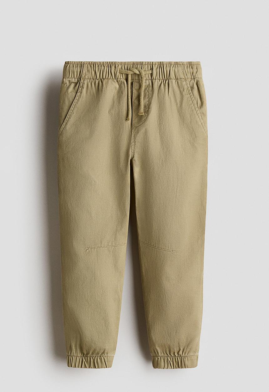H&M - Cotton twill joggers - khaki green