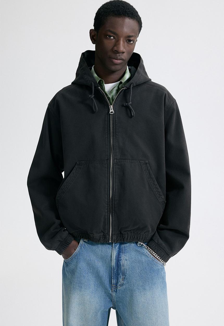 H&M - Hooded workwear jacket - dark grey