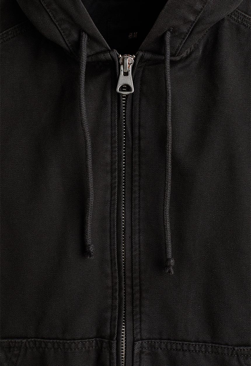 H&M - Hooded workwear jacket - dark grey