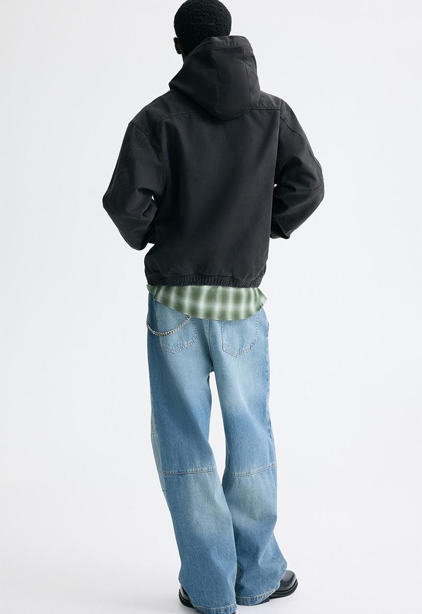 H&M - Hooded workwear jacket - dark grey