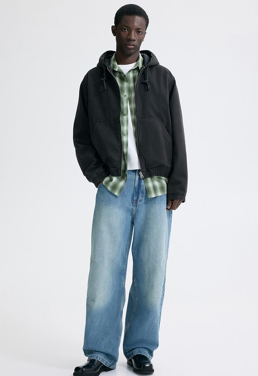 H&M - Hooded workwear jacket - dark grey