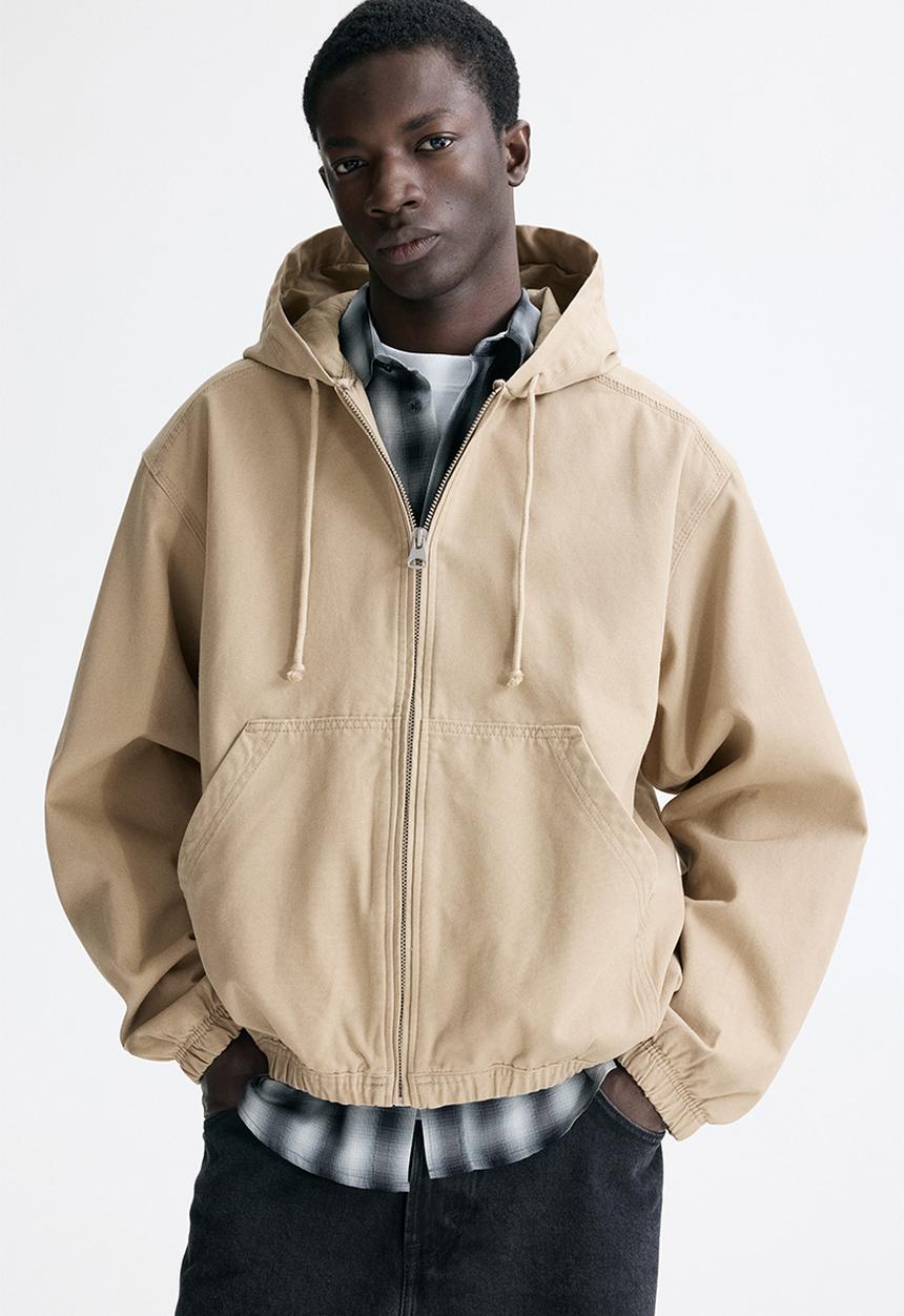 H&M - Hooded workwear jacket - beige
