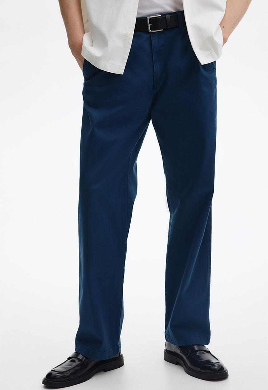 H&M - Relaxed fit cotton chinos - dark blue