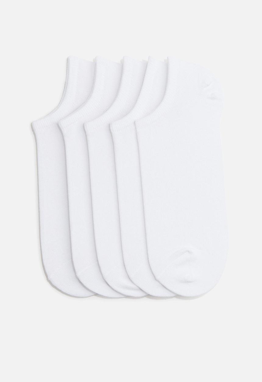 H&M - 5-Pack trainer socks with lycra - white