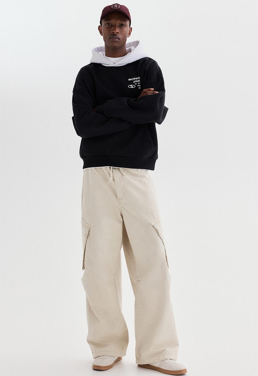 H&M - Loose fit hoodie - black/soho nyc