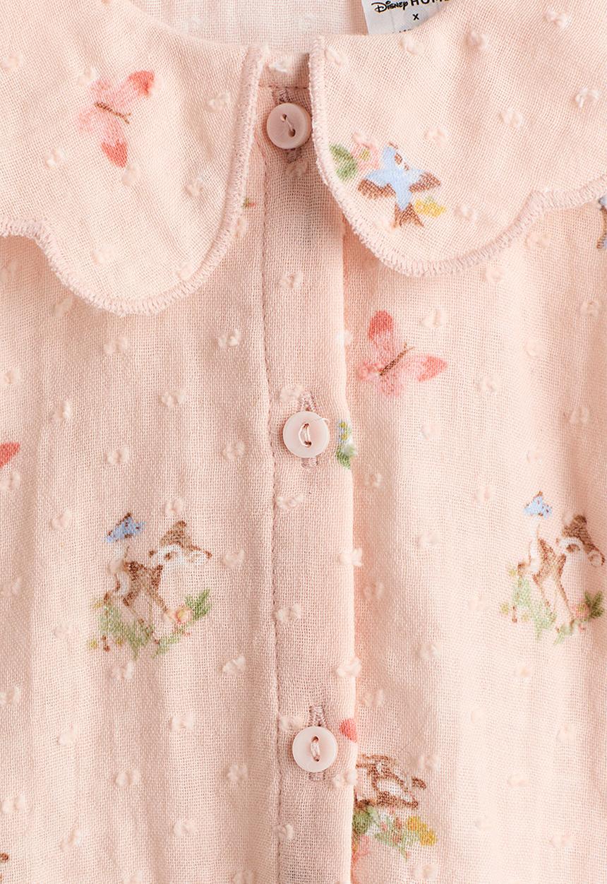 H&M - Printed cotton romper suit - light pink/bambi