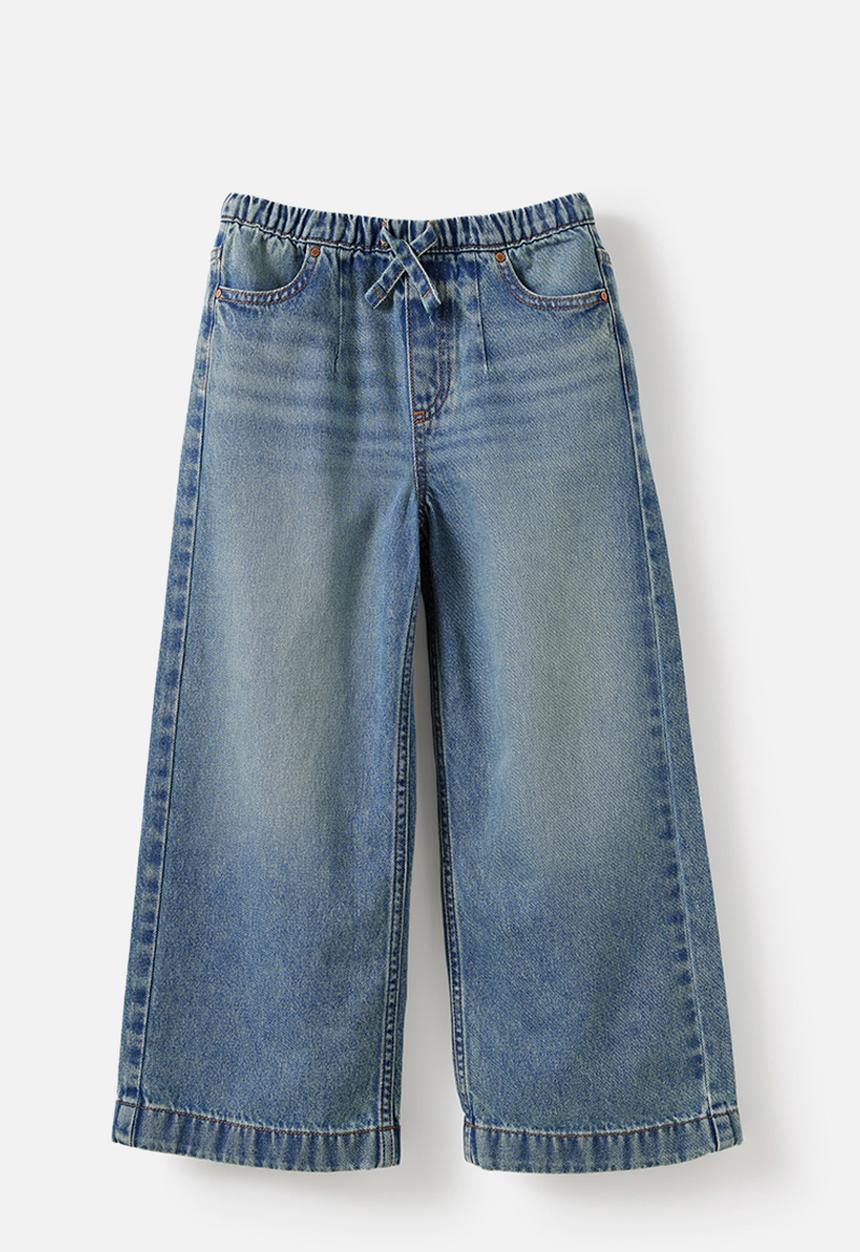 Cotton On - Relaxed Wide Leg Denim Jean - Blue Haven Mid Blue