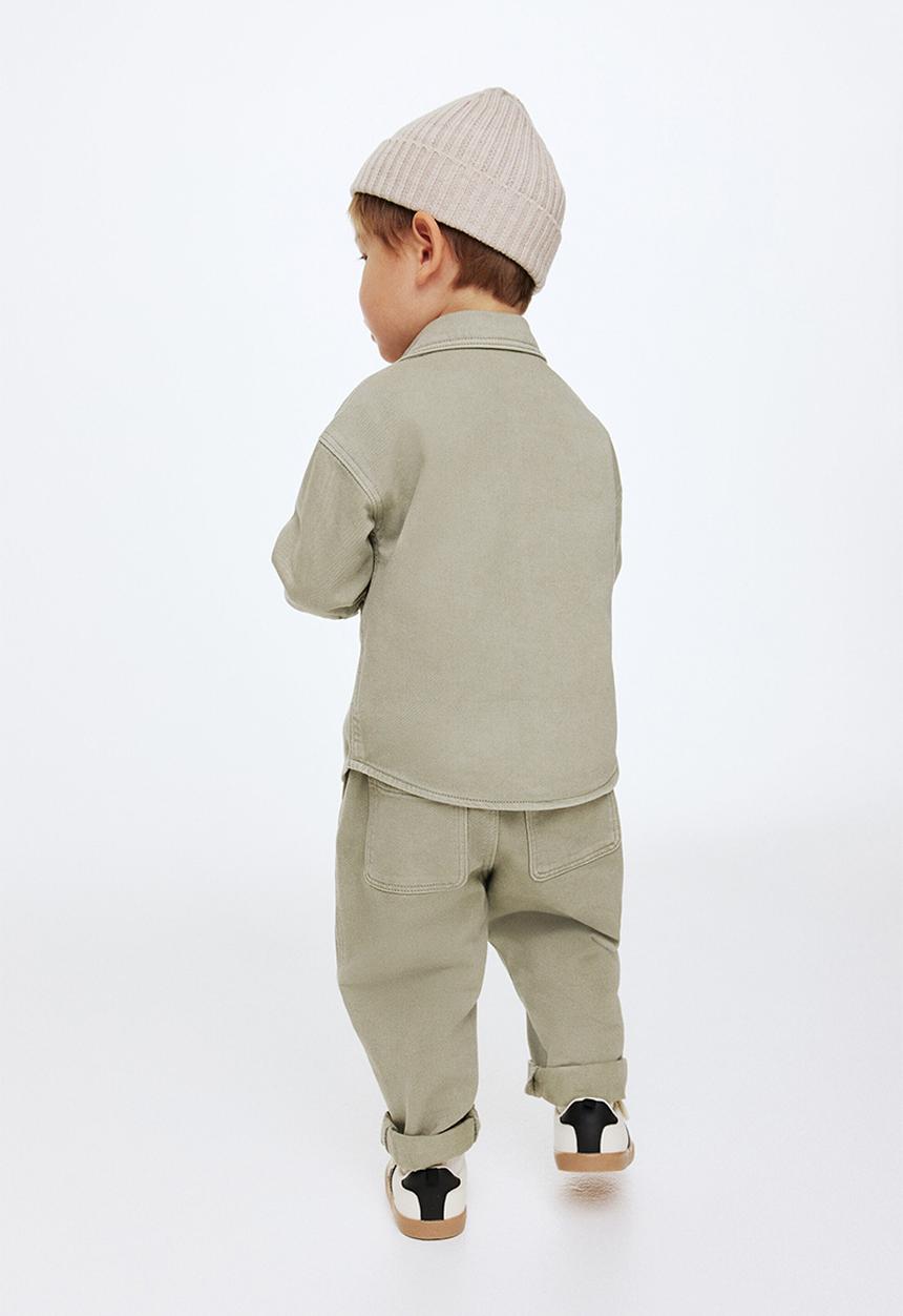 H&M - Cotton twill joggers - light khaki green