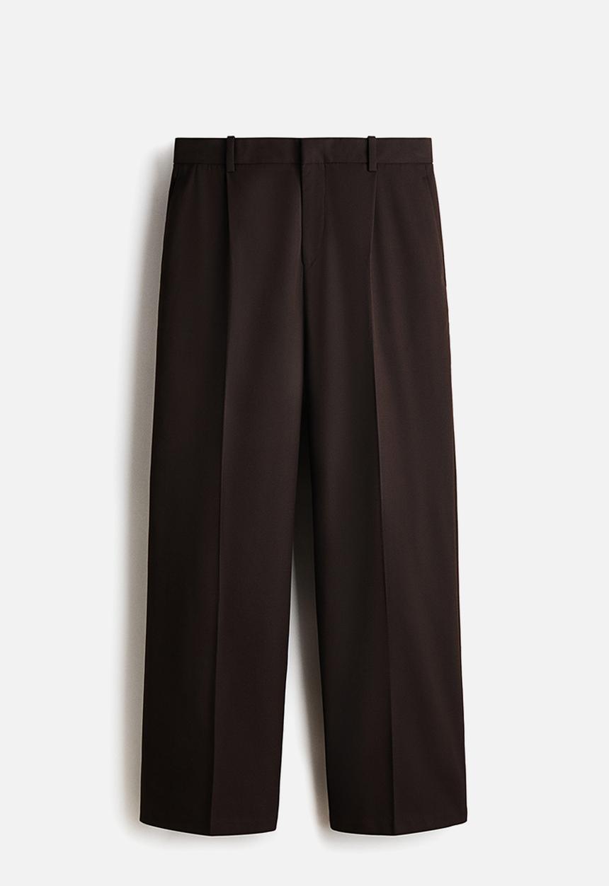 H&M - Loose fit tailored trousers - dark brown