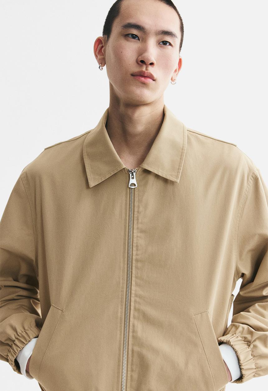 H&M - Collared cotton jacket - beige