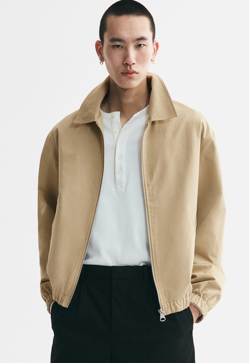 H&M - Collared cotton jacket - beige