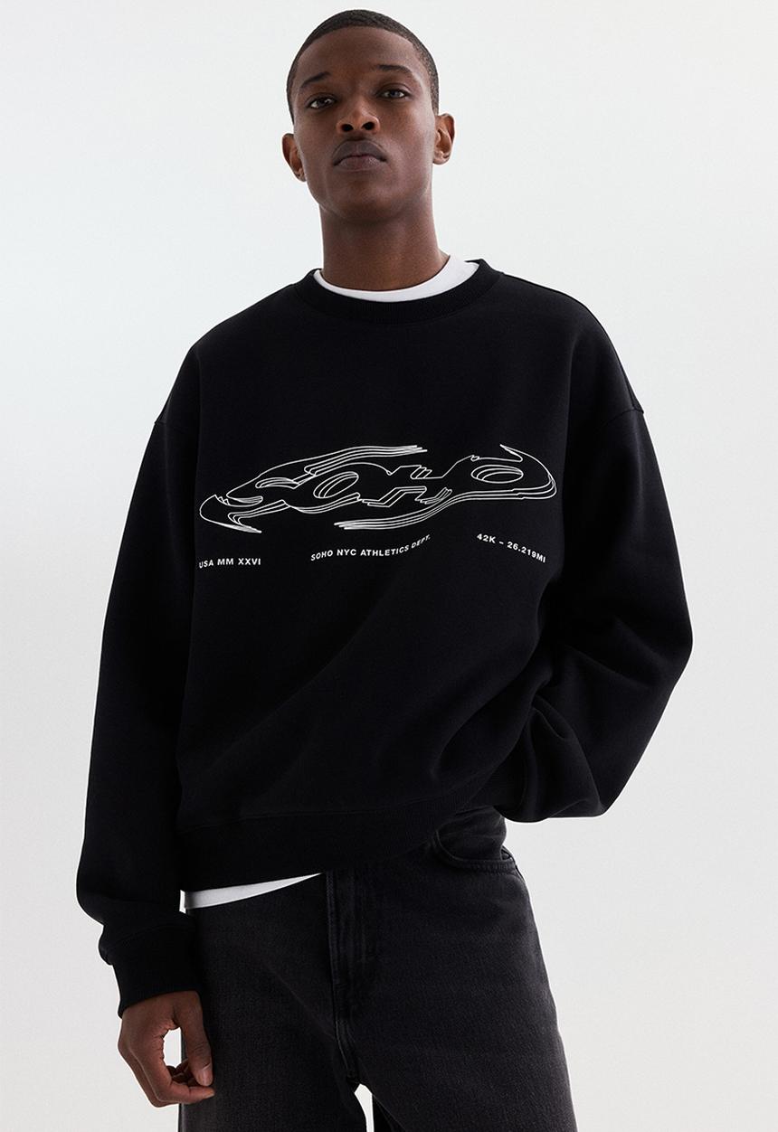 H&M - Loose fit sweatshirt - black/soho