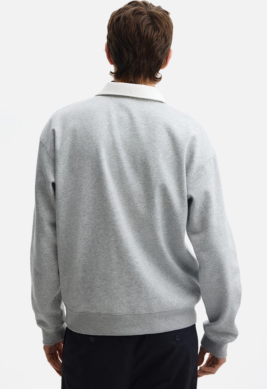 H&M - Loose fit rugby sweatshirt - light grey marl/colour block