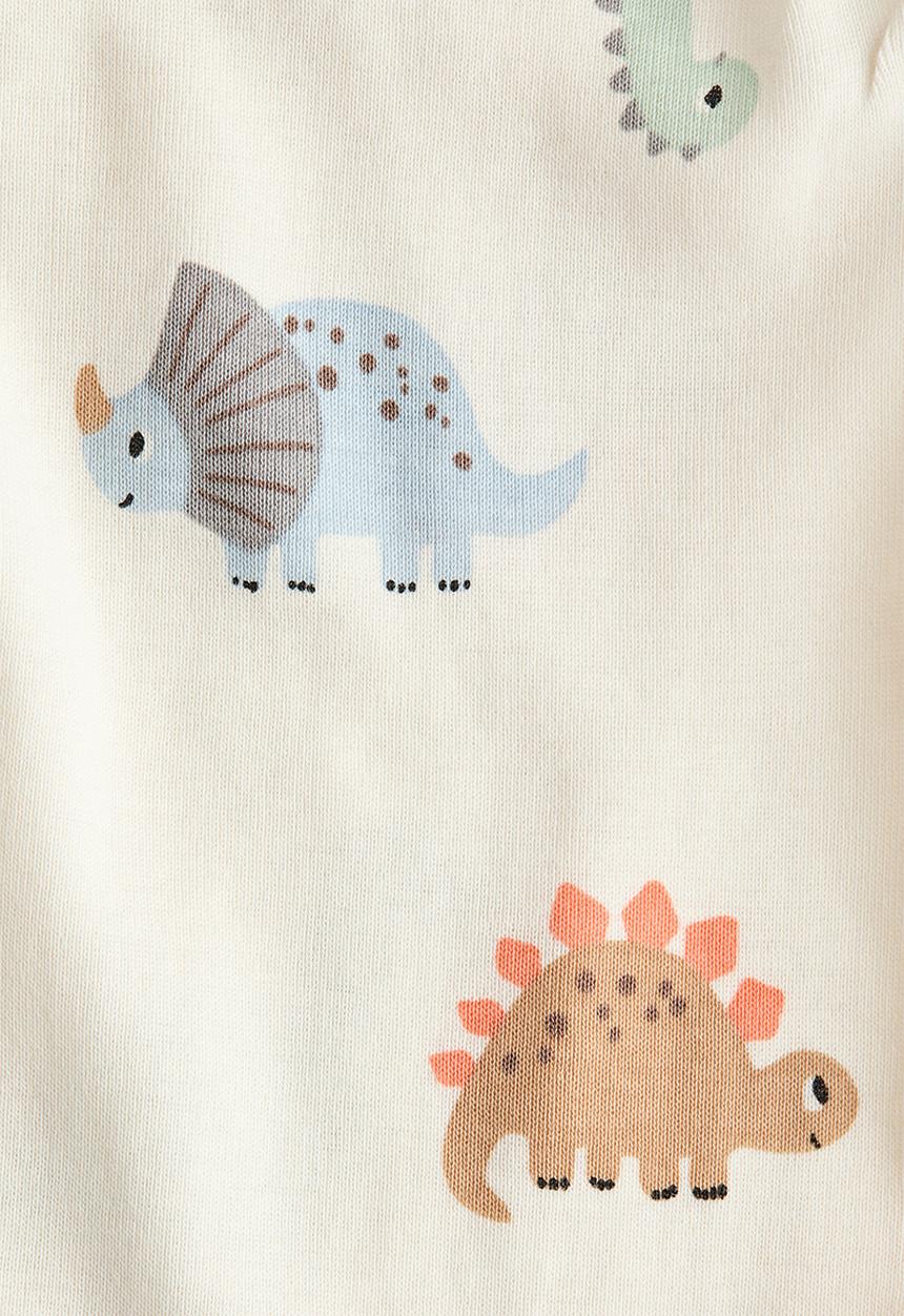 H&M - Printed bodysuit - light beige/dinosaurs