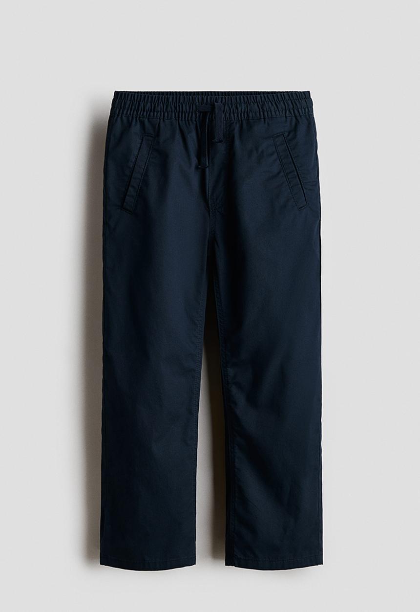 H&M - Loose-fit cotton twill joggers - navy blue