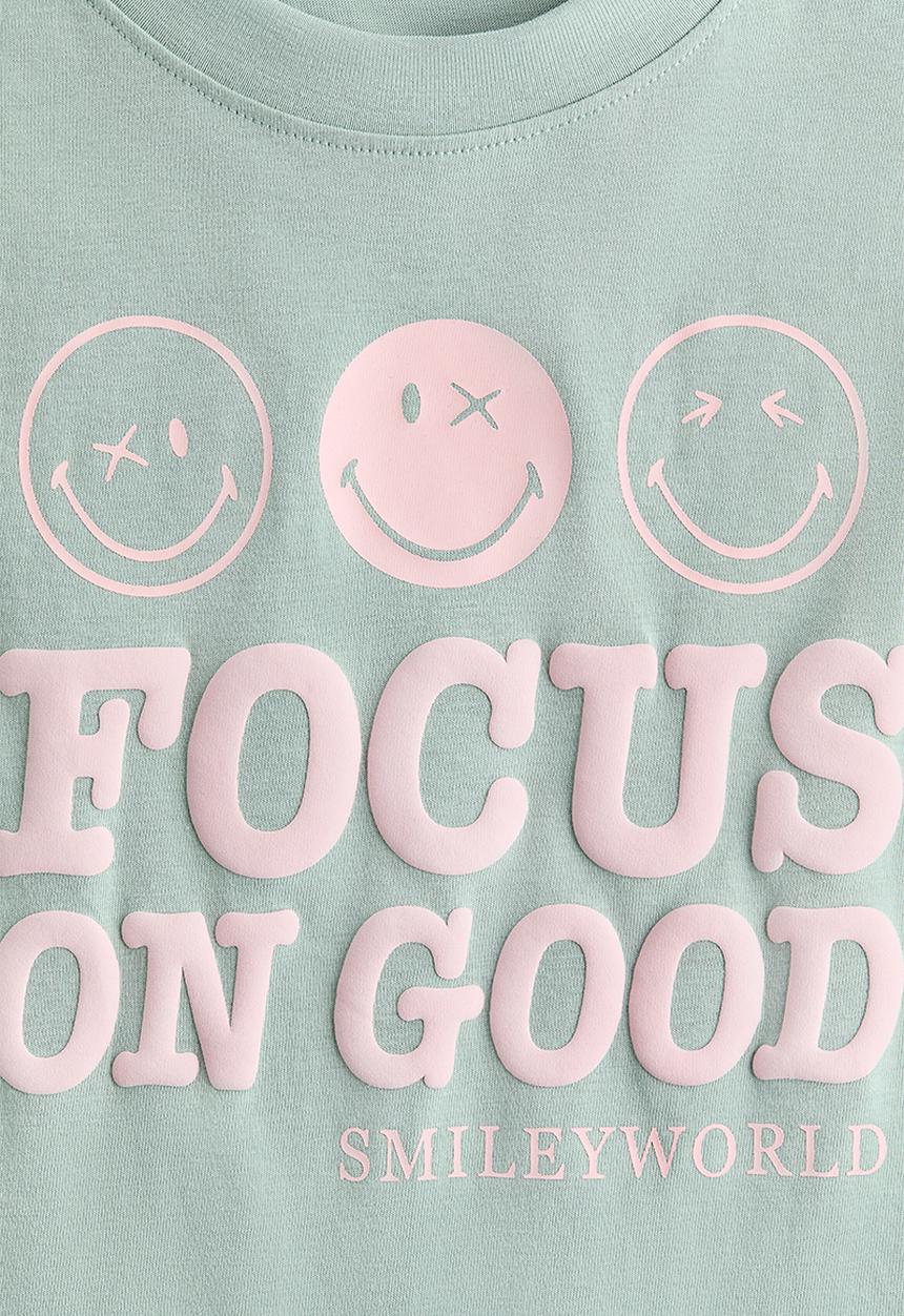 H&M - Print-motif cotton t-shirt - light green/smileyworld?