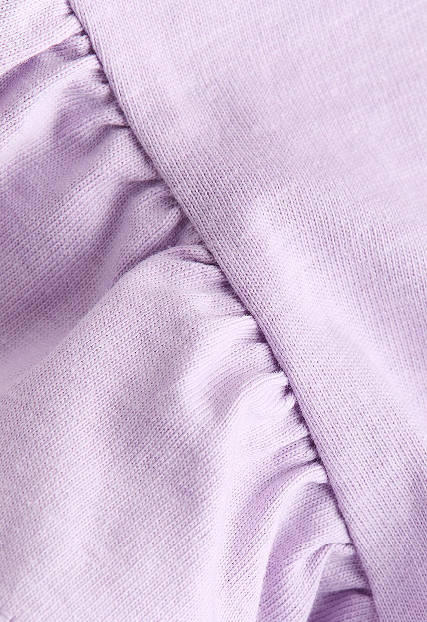 H&M - Flutter-sleeved cotton top - light purple