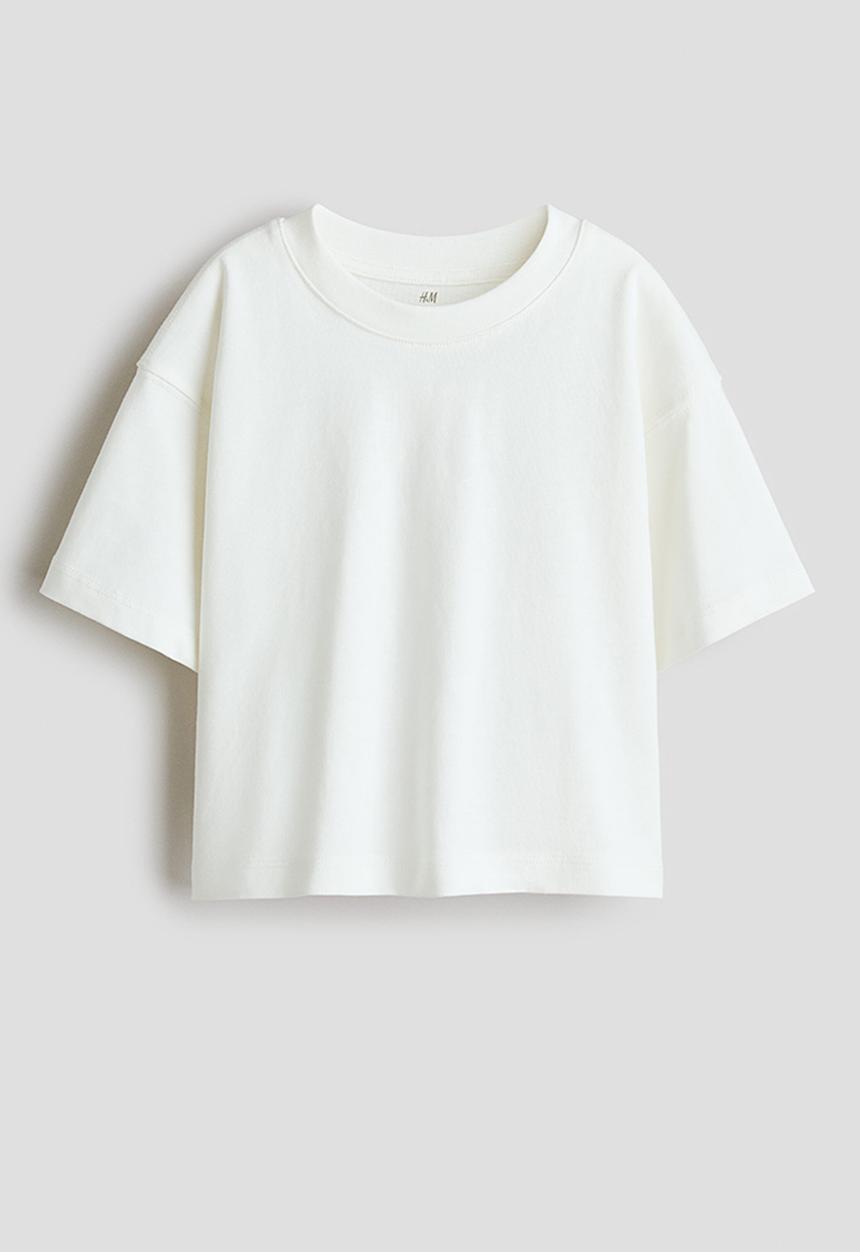H&M - Boxy cotton t-shirt - white