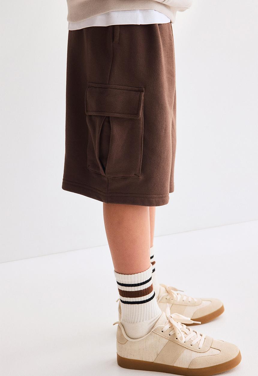 H&M - Cargo sweatshorts - dark brown