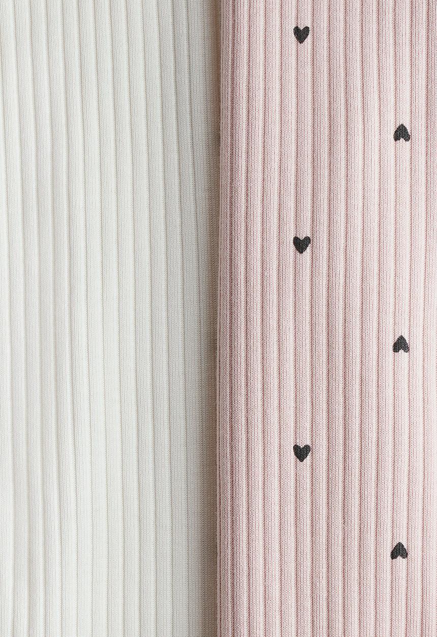 H&M - 2-pack cotton sleepsuits - light pink/white