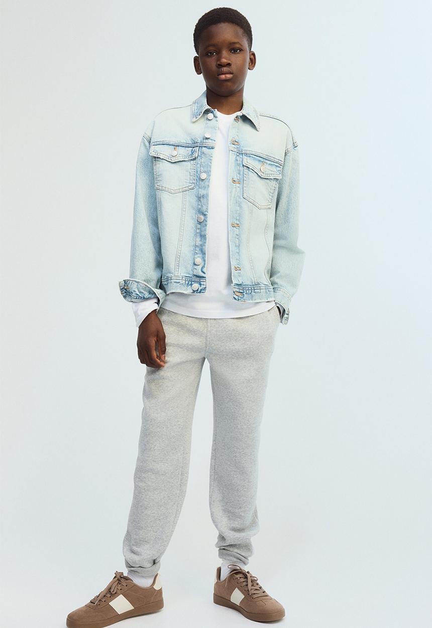 H&M - Brushed-inside joggers - light grey marl