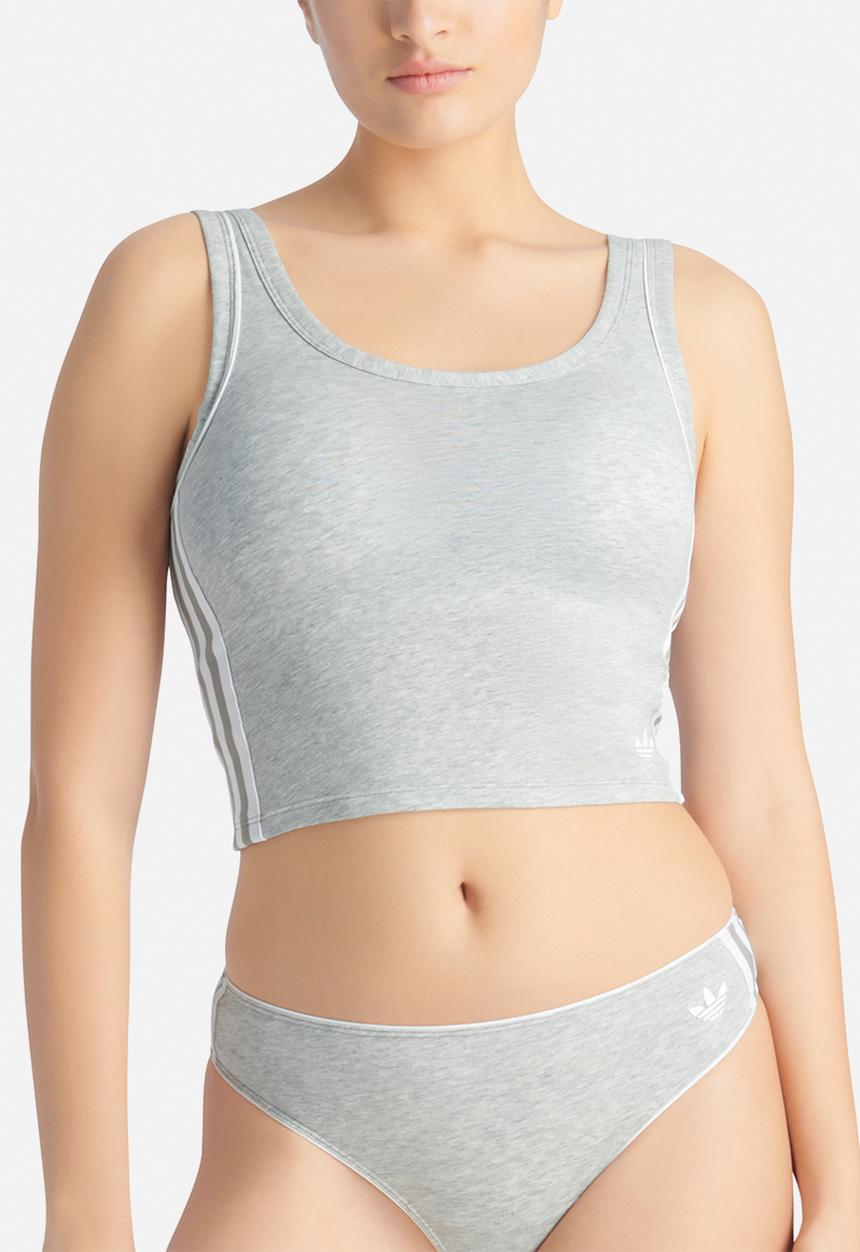 adidas Originals - Originals adicolor - padded crop cami - grey marl