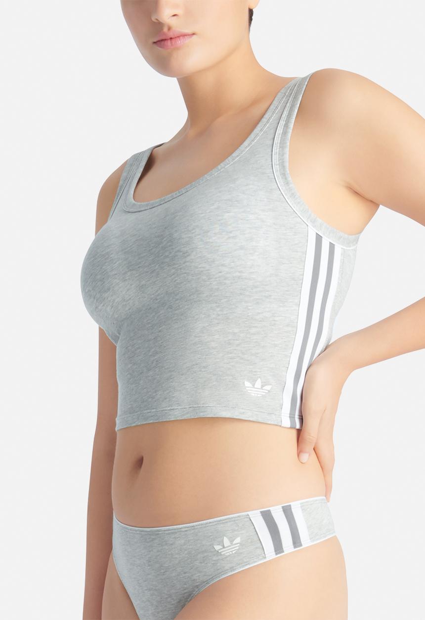 adidas Originals - Originals adicolor - padded crop cami - grey marl