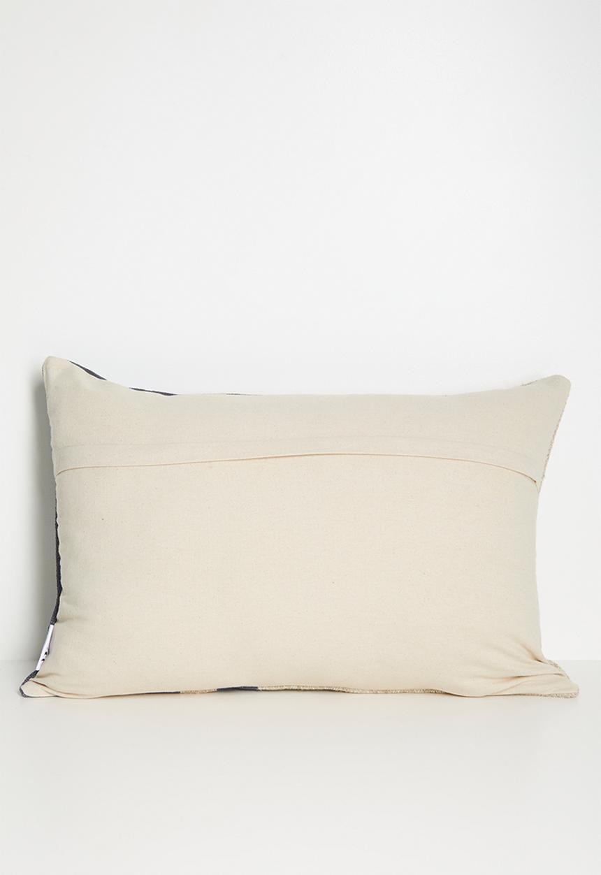 Sixth Floor - Woven Wool Cotton Blend Block Cushion Cover - neutral
